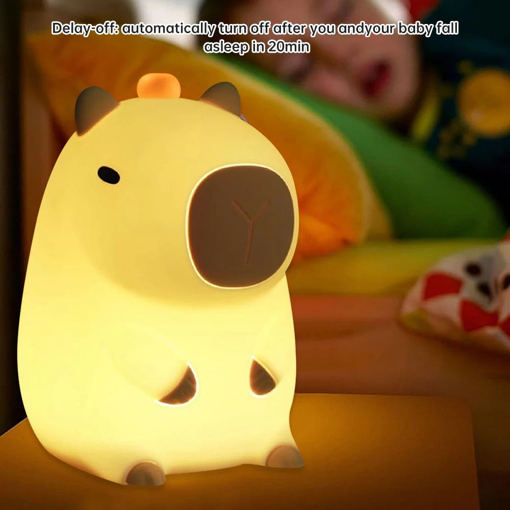 Capybara Night Light, close up